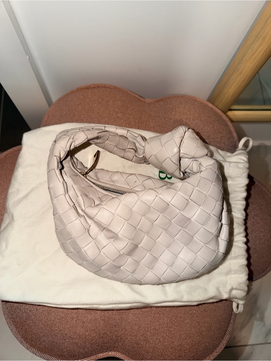 Bottega Veneta Handbags - Bottega Veneta Cream Intrecciato Jodie Shoulder Bag
